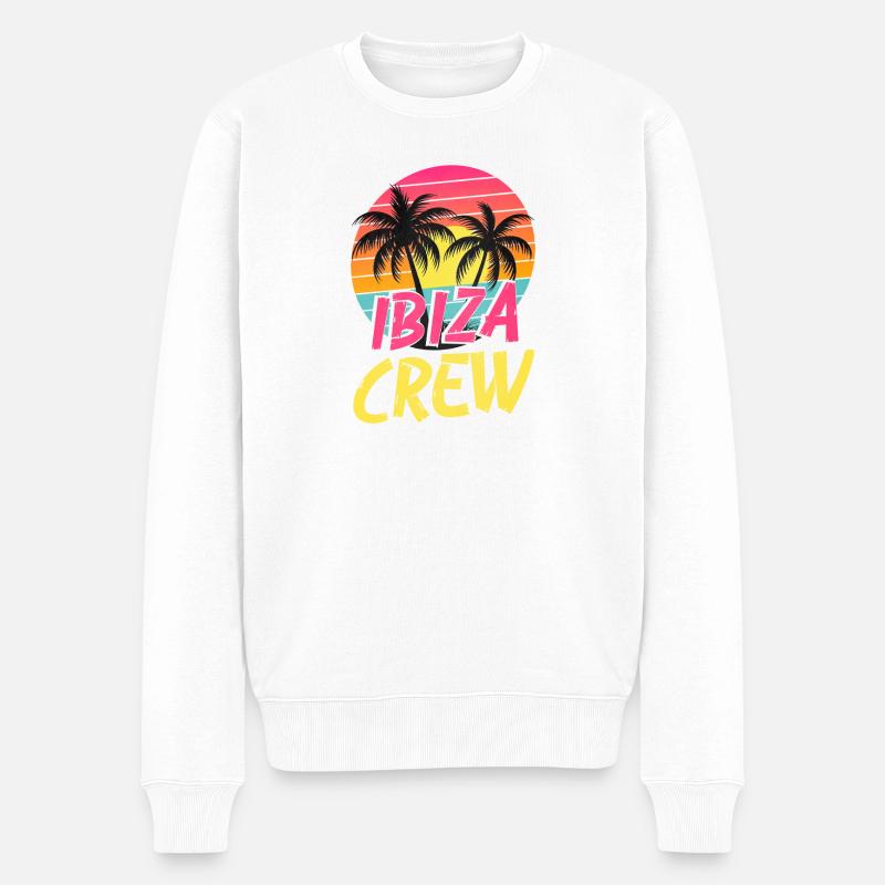 Ibiza Crew - Männer Premium Bio Pullover - Weiß