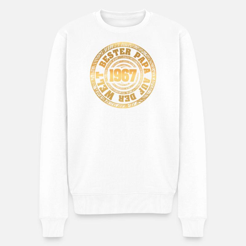 Timbre d’or millésime 1967 - Pull Premium bio Homme - blanc