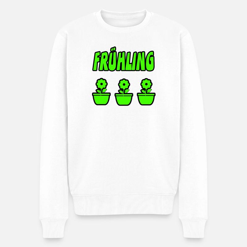 Frühling - Männer Premium Bio Pullover - Weiß