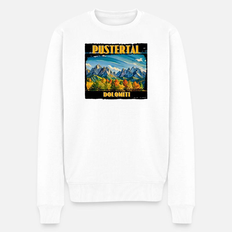 Val Pusteria Dolomites - Pull Premium bio Homme - blanc