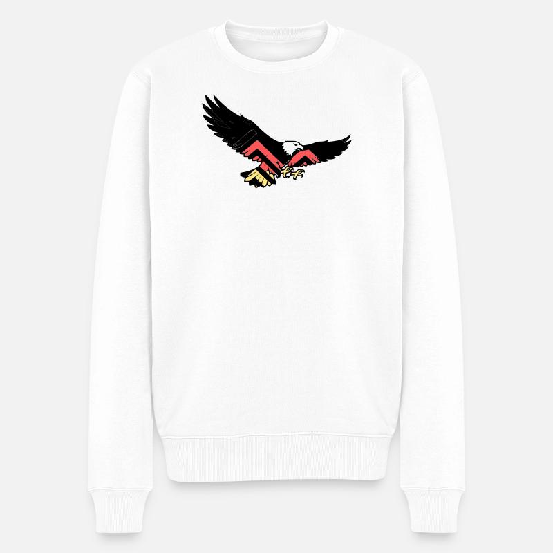 Adler Deutschland Fan Flagge - Männer Premium Bio Pullover - Weiß