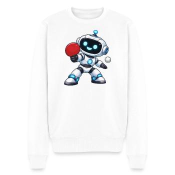 Roboter Tisch Tennis - Männer Premium Bio Pullover - Weiß - Vorne - Thijin (182cm)