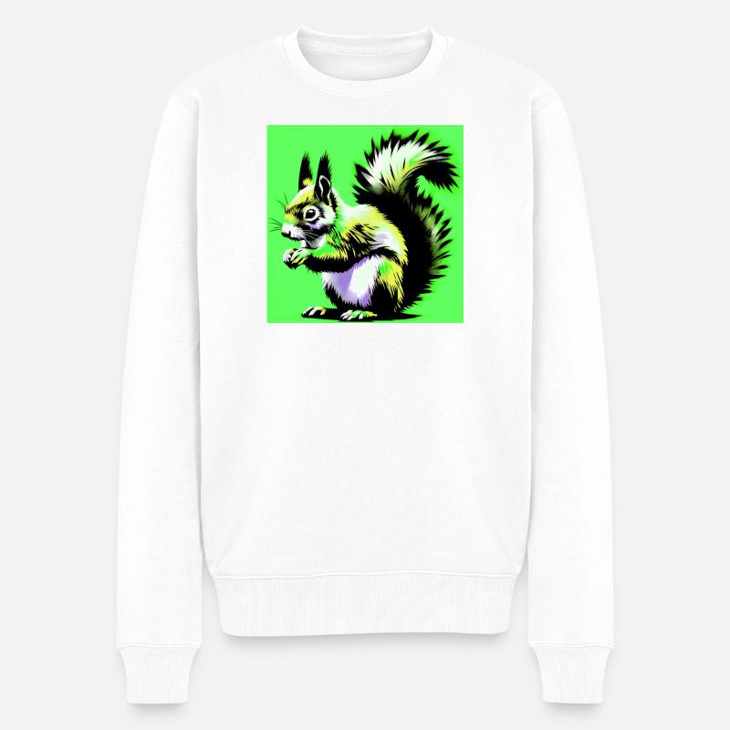 Eichhörnchen - Männer Premium Bio Pullover - Weiß