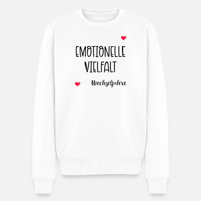 Menopause Emotionen Wechseljahre - Männer Premium Bio Pullover - Weiß