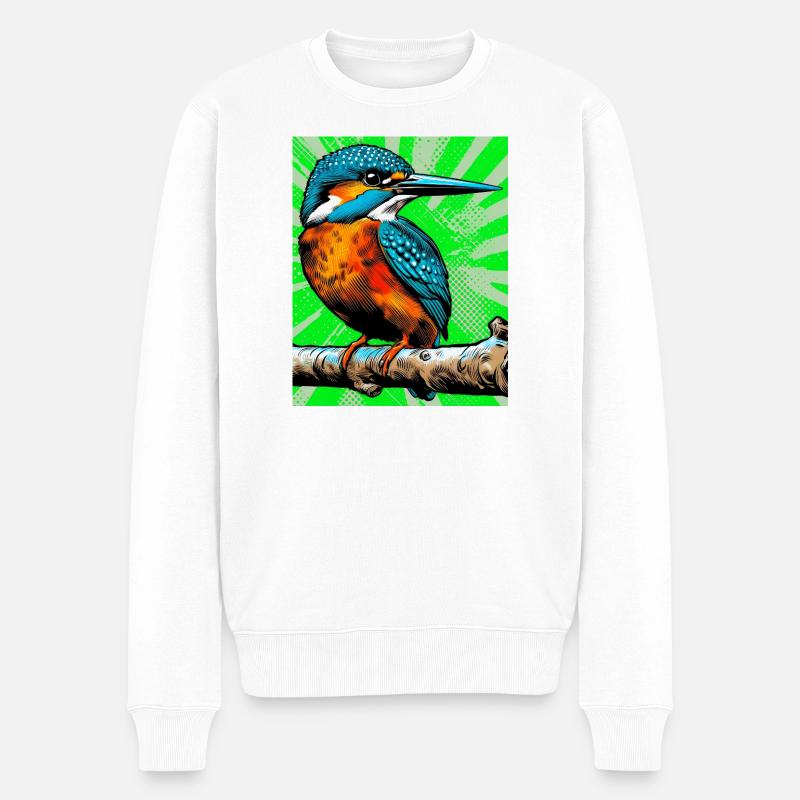 Eisvogel - Männer Premium Bio Pullover - Weiß