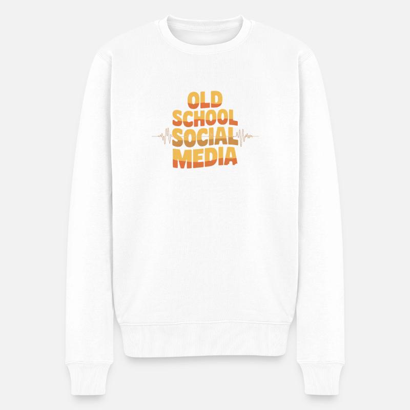 Old School Amateurfunk-Sozial - Männer Premium Bio Pullover - Weiß