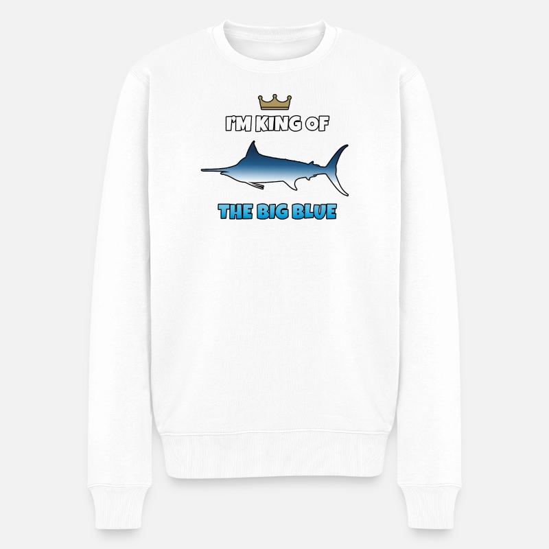 König des Großen Blauen - Männer Premium Bio Pullover - Weiß