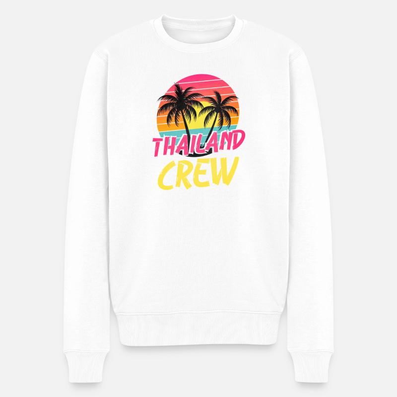 Thailand Crew - Männer Premium Bio Pullover - Weiß