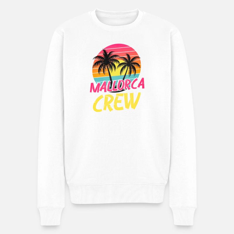 Mallorca Crew - Männer Premium Bio Pullover - Weiß