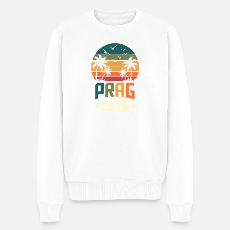 Prag 2026 - Männer Premium Bio Pullover - Weiß