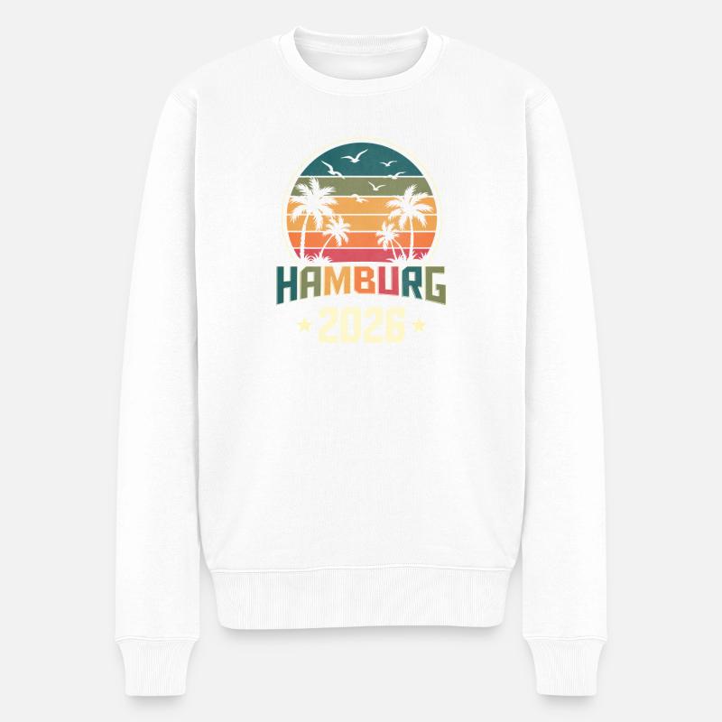 Hamburg 2026 - Männer Premium Bio Pullover - Weiß
