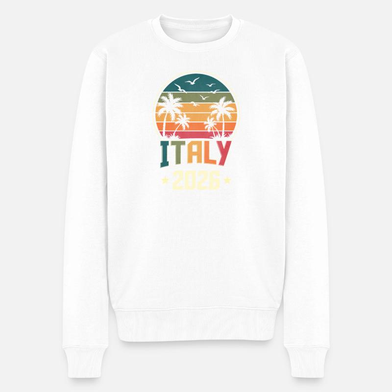 Italien 2026 - Männer Premium Bio Pullover - Weiß
