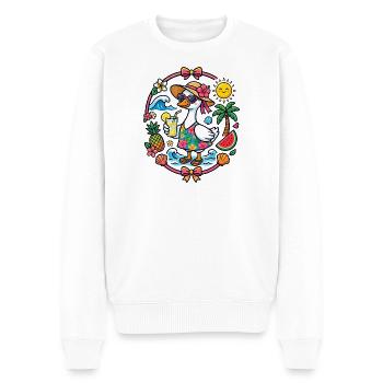 Goose on the Beach - Ambiances tropicales d’été - Pull Premium bio Homme - blanc - Devant - Thijin (182cm)
