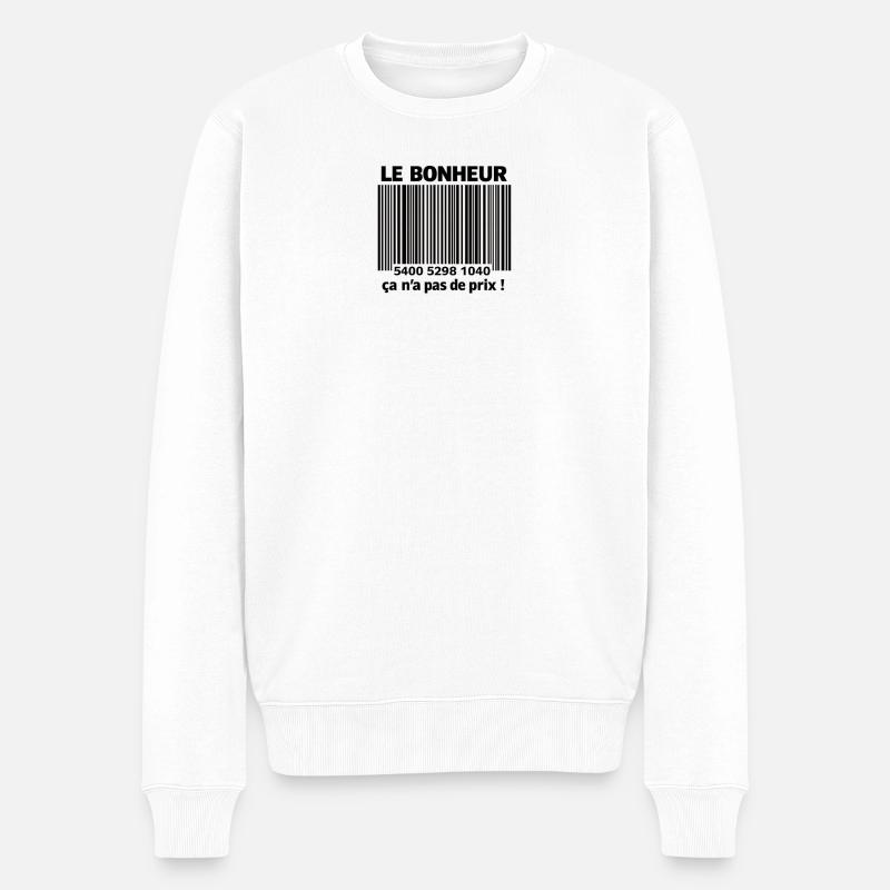 Barcodes Noirs et Blancs - Pull Premium bio Homme - blanc