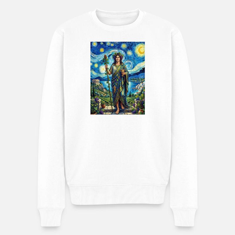 Dionysos Sternennacht - Männer Premium Bio Pullover - Weiß