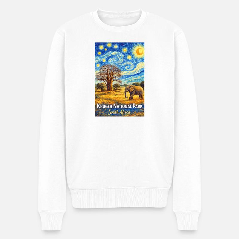 Kruger-Nationalpark, Südafrika - Männer Premium Bio Pullover - Weiß