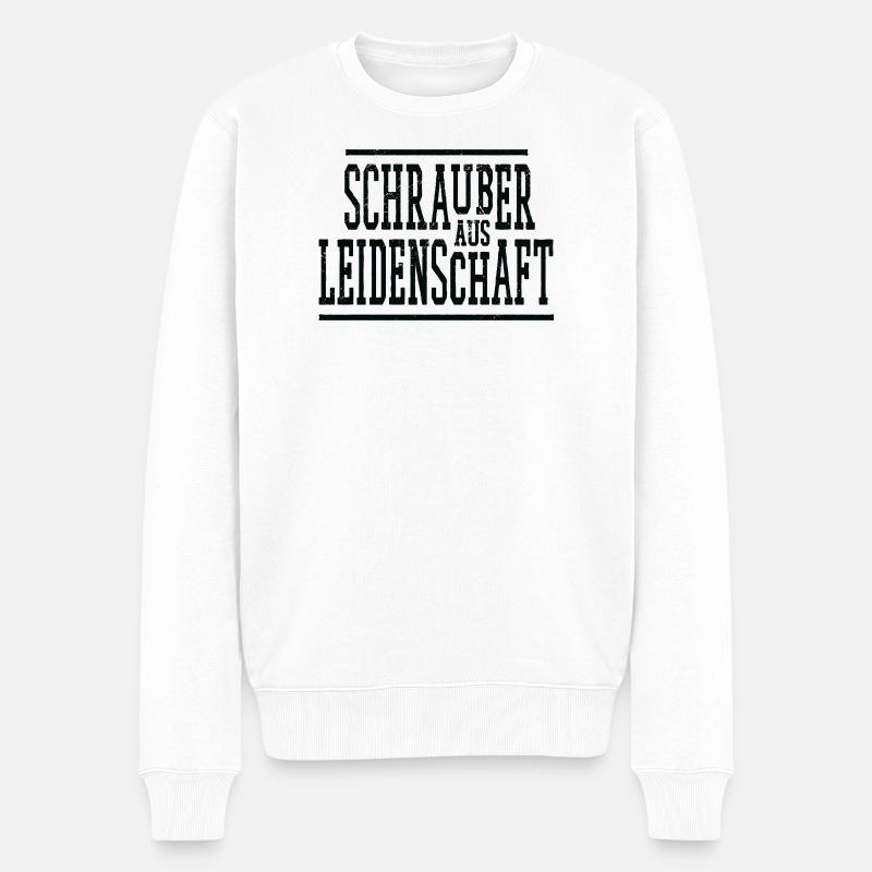 Schrauber Spruch  - Männer Premium Bio Pullover - Weiß