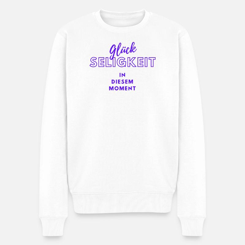 Glückseligkeit - Wortschätze,vergessene Wörter - Männer Premium Bio Pullover - Weiß