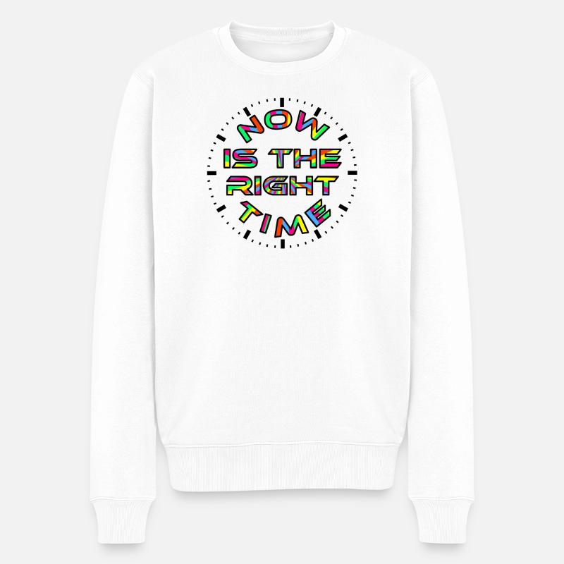 Jetzt & Zeit - Männer Premium Bio Pullover - Weiß