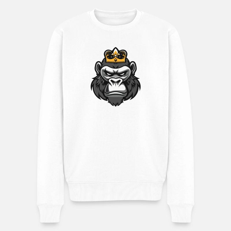 Couronne de tête de gorille - Pull Premium bio Homme - blanc