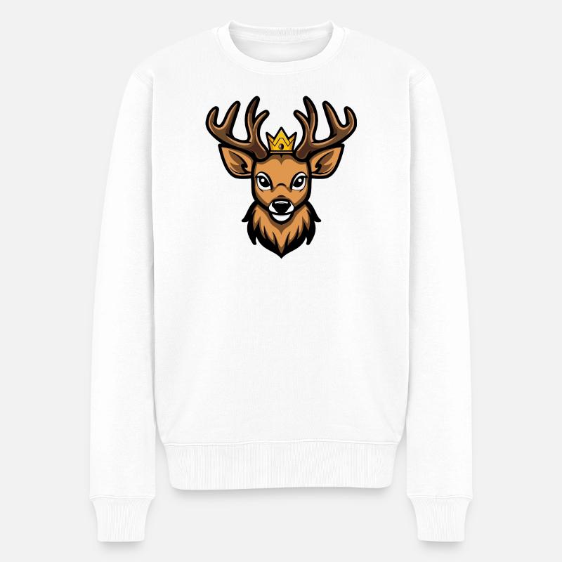 Couronne de tête de cerf - Pull Premium bio Homme - blanc