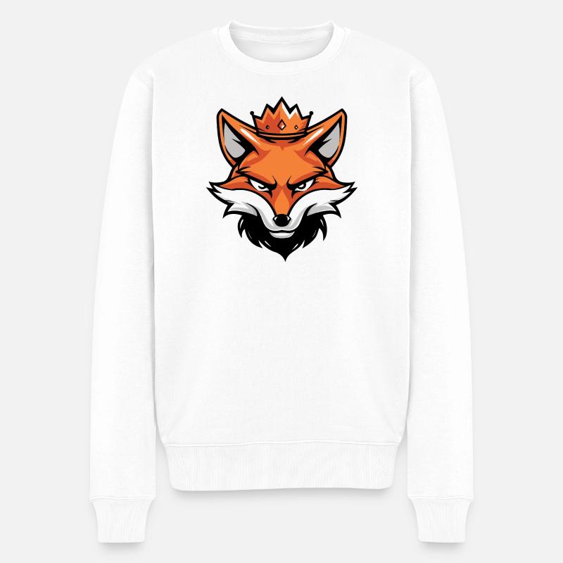 Couronne de Tête de Renard - Pull Premium bio Homme - blanc