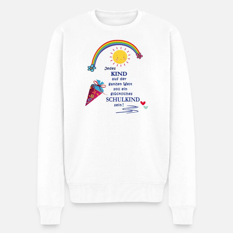 Schulkind  - Männer Premium Bio Pullover - Weiß