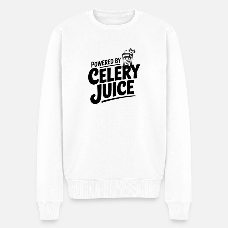 Angetrieben von Selleriesaft - Männer Premium Bio Pullover - Weiß
