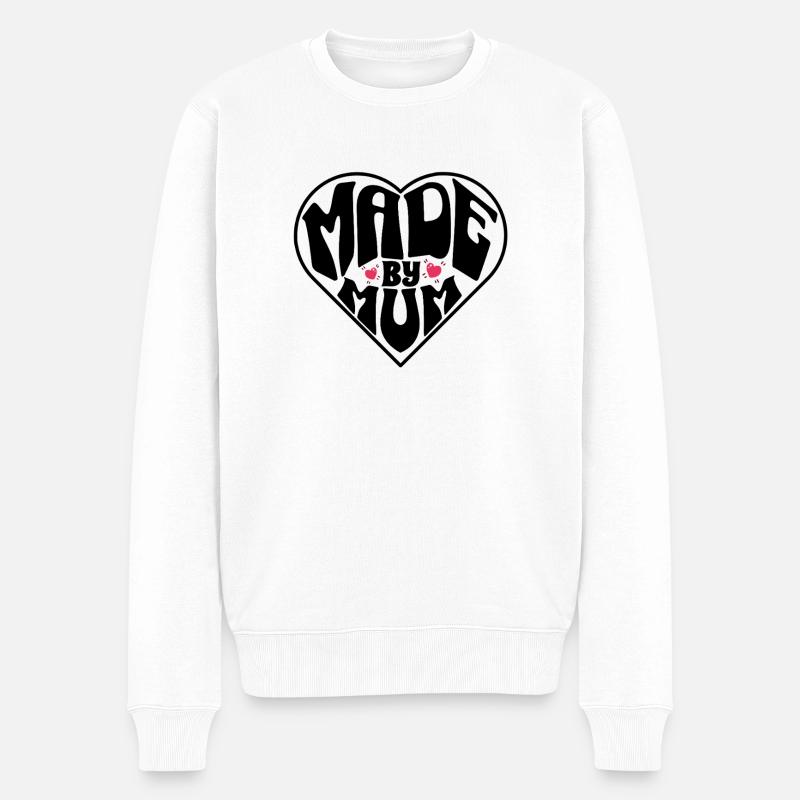 Made By Mum – Perfektes Muttertagsgeschenk - Männer Premium Bio Pullover - Weiß