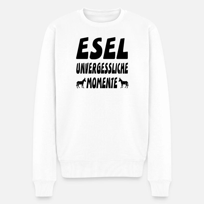 Esel - Männer Premium Bio Pullover - Weiß