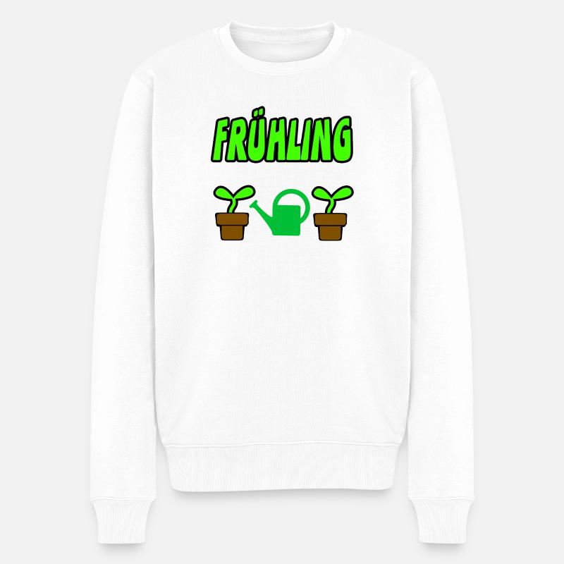 Frühling - Männer Premium Bio Pullover - Weiß