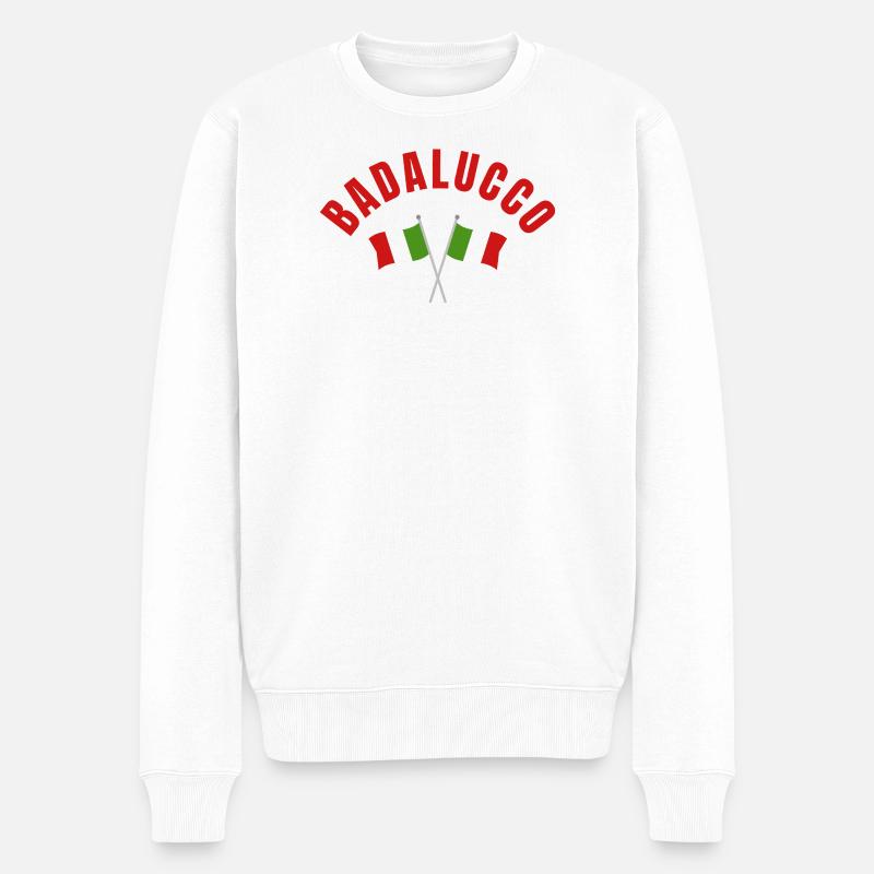 Blason des drapeaux italiens de Badalucco - Pull Premium bio Homme - blanc
