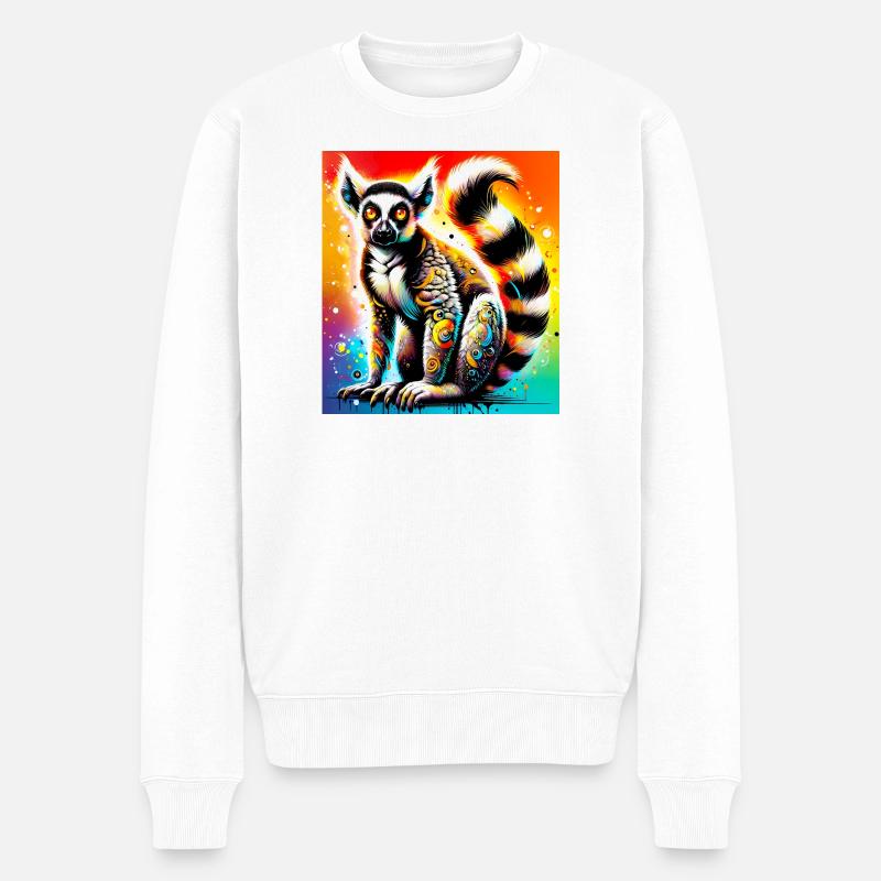 Lemur - Männer Premium Bio Pullover - Weiß