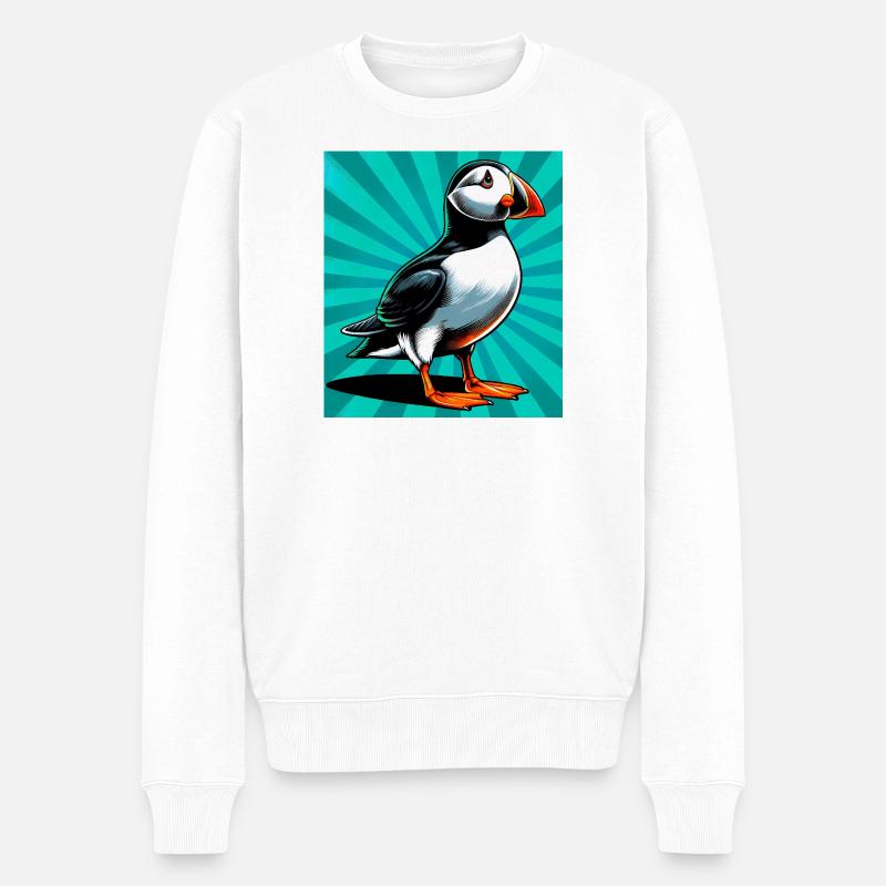 Papageitaucher - Männer Premium Bio Pullover - Weiß