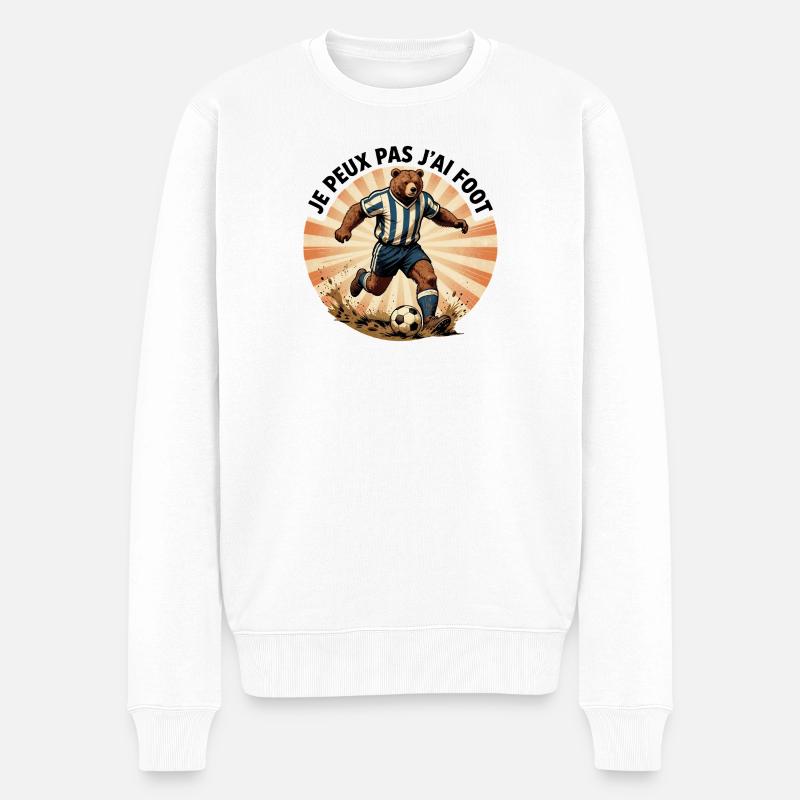 Je peux pas j'ai foot - Pull Premium bio Homme - blanc