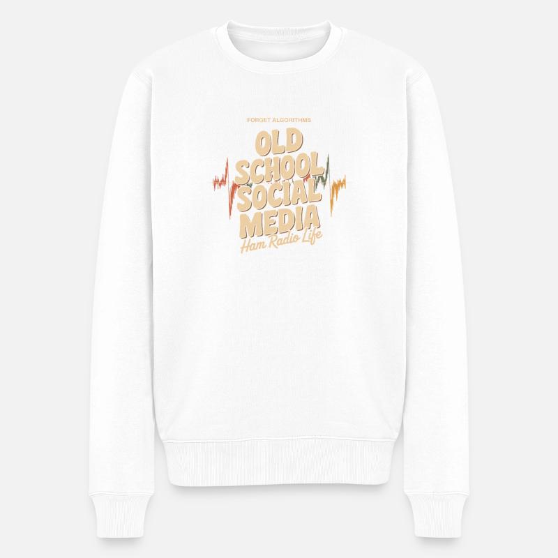 Altmodisches Social-Media-Amateurfunkleben - Männer Premium Bio Pullover - Weiß