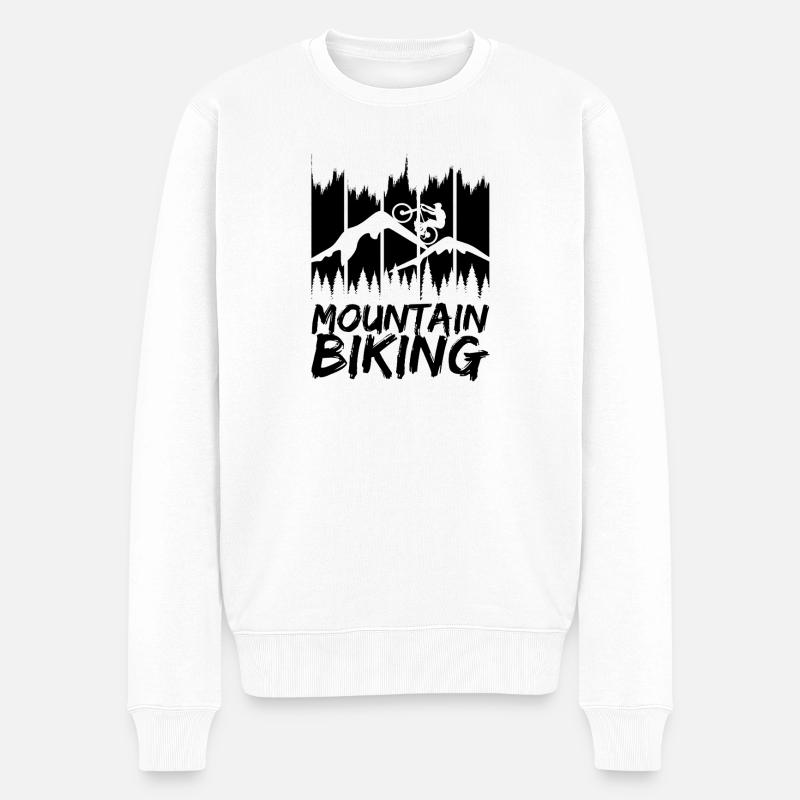 Mountainbiken - Männer Premium Bio Pullover - Weiß