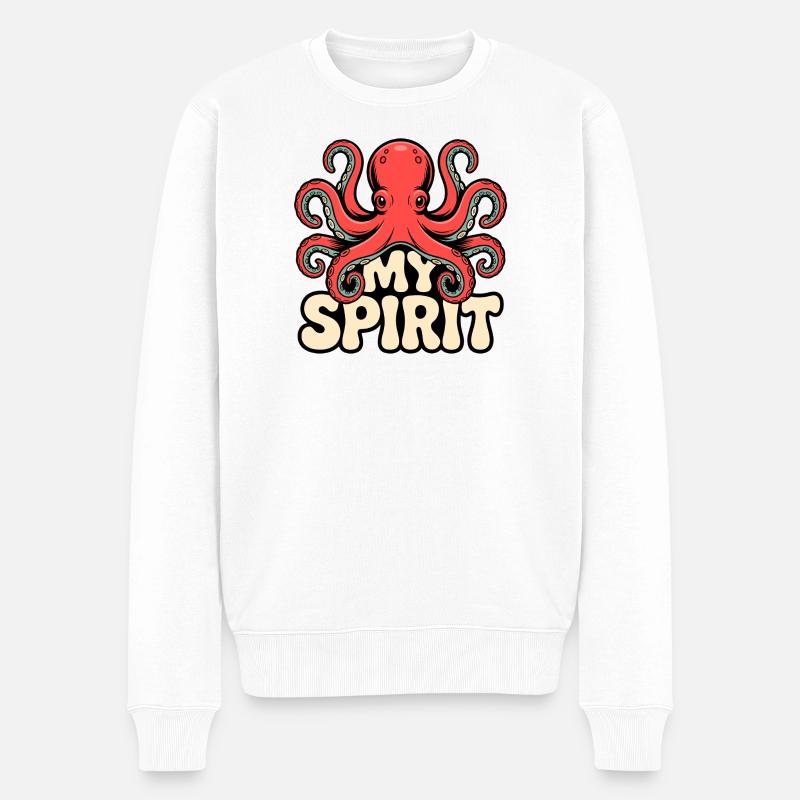 Octopus Vibes - Männer Premium Bio Pullover - Weiß