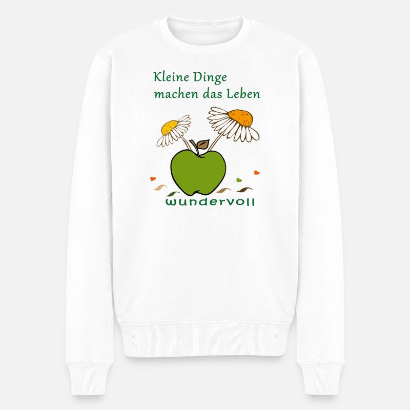 Apfel mit Kamellenblüten - Männer Premium Bio Pullover - Weiß