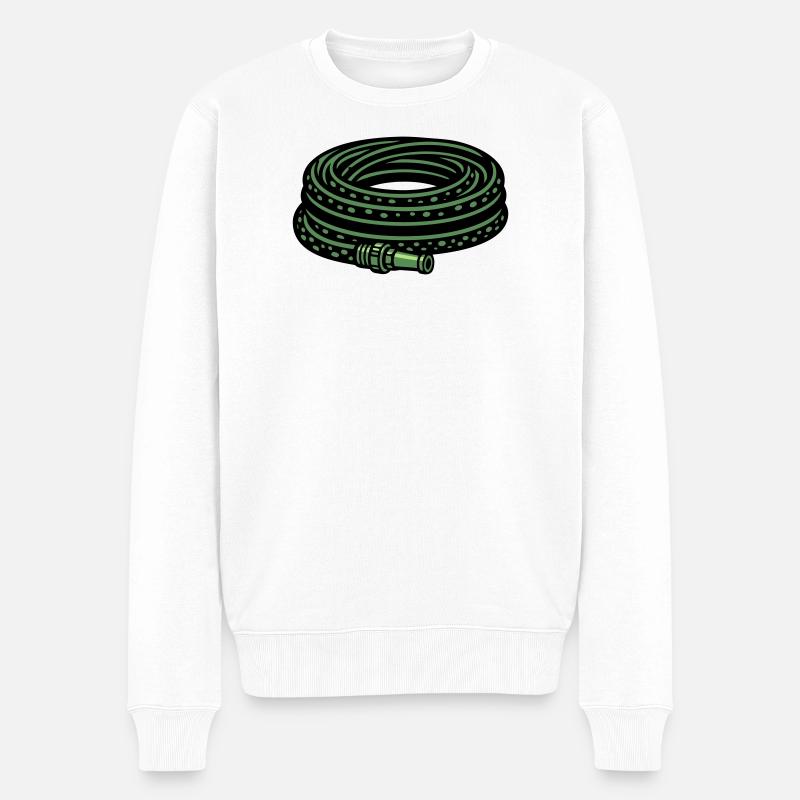 Gartenschlauch Wasser Garten - Männer Premium Bio Pullover - Weiß