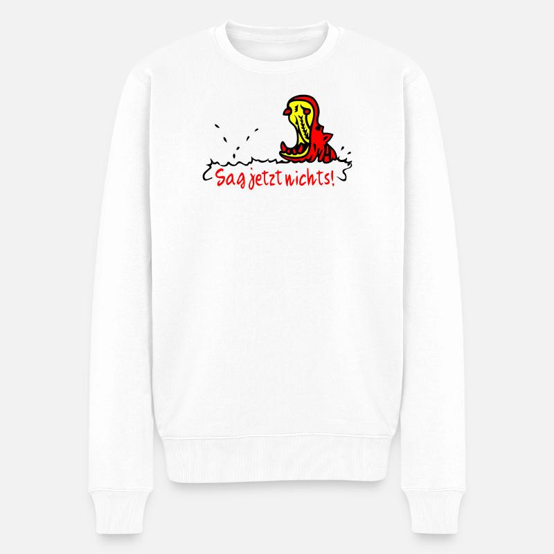 Hippo - Männer Premium Bio Pullover - Weiß
