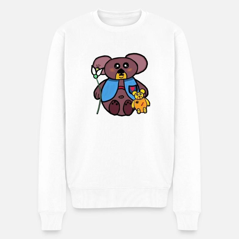 Teddy Teddybären Kinder Kind Bär - Männer Premium Bio Pullover - Weiß
