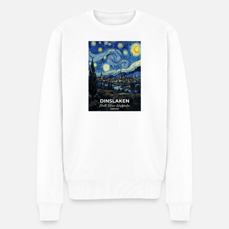 Dinslaken Germany Starry Night  - Männer Premium Bio Pullover - Weiß