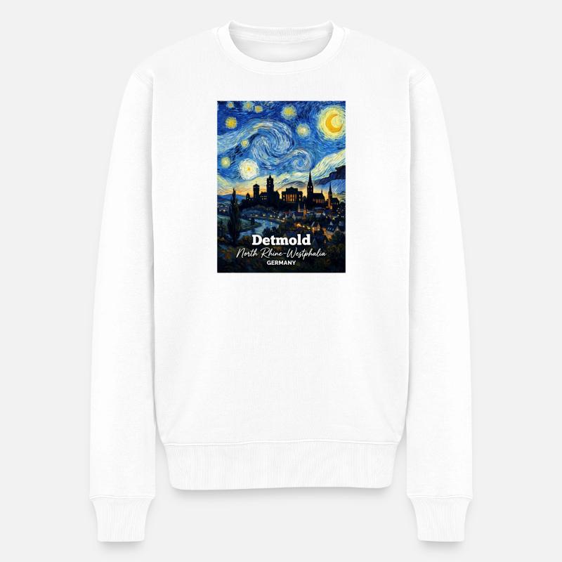Detmold Germany Sternennacht - Männer Premium Bio Pullover - Weiß