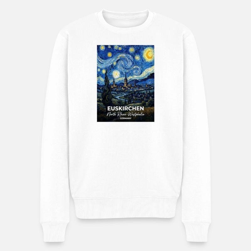 Nuit étoilée d’Euskirchen, Allemagne - Pull Premium bio Homme - blanc