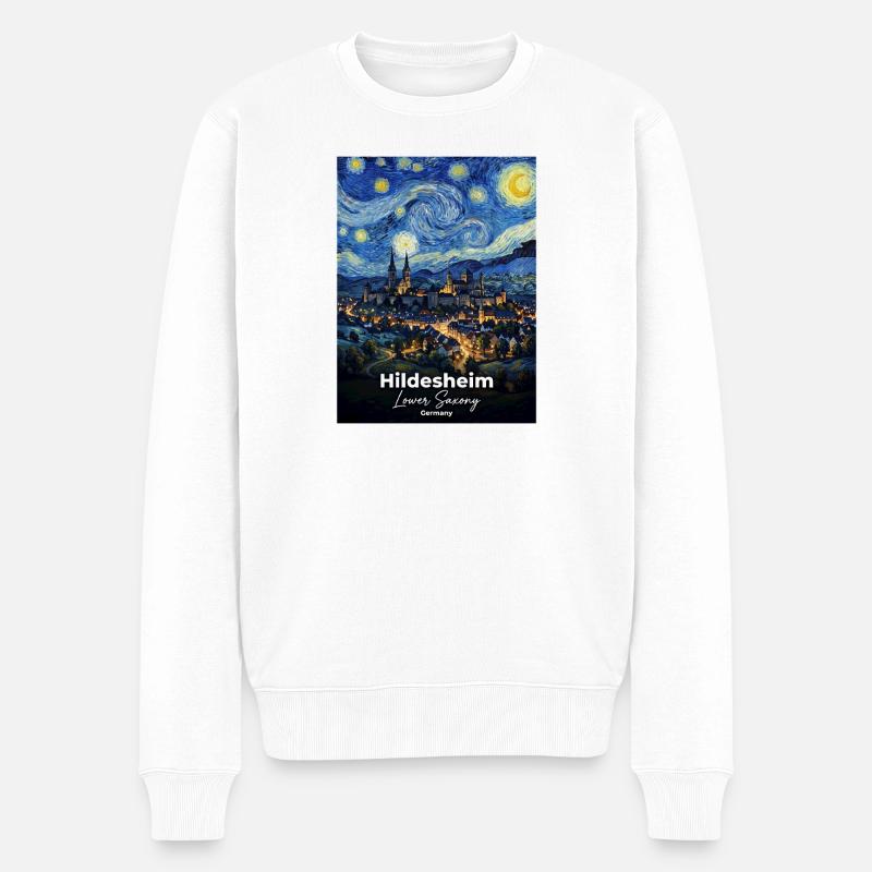 Hildesheim Germany Sternennacht - Männer Premium Bio Pullover - Weiß