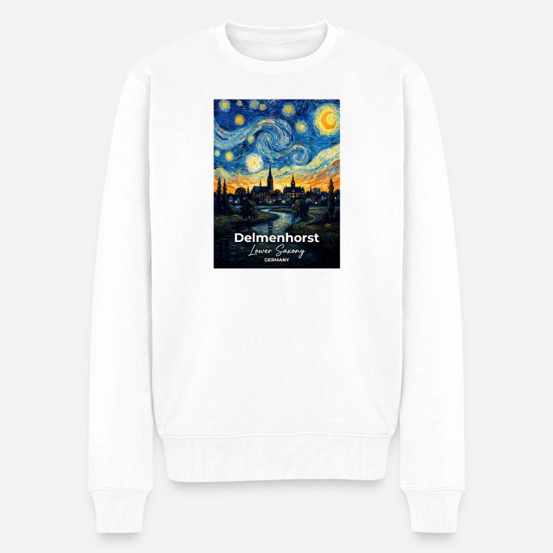 Delmenhorst Germany Sternennacht  - Männer Premium Bio Pullover - Weiß