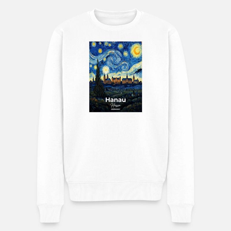 Hanau Germany Sternennacht - Männer Premium Bio Pullover - Weiß