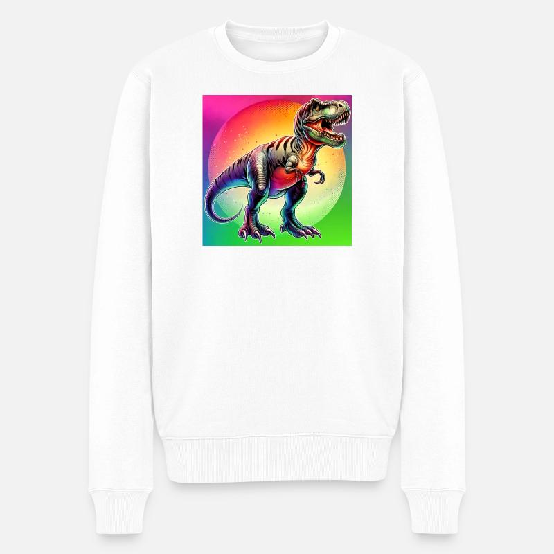 Dinosaurier - Männer Premium Bio Pullover - Weiß