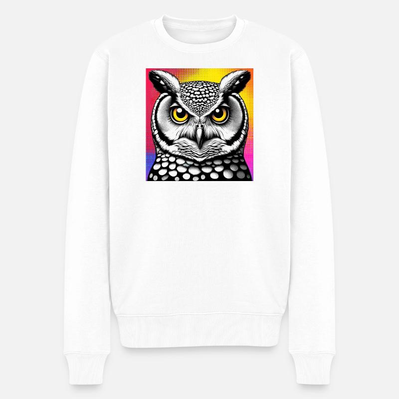 hibou - Pull Premium bio Homme - blanc